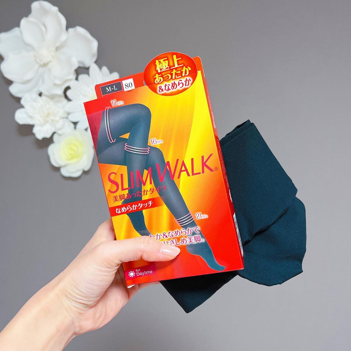 スリムウォーク 美脚あったかタイツ なめらかタッチ/SLIMWALK/着圧ソックス・レギンスを使ったクチコミ（1枚目）