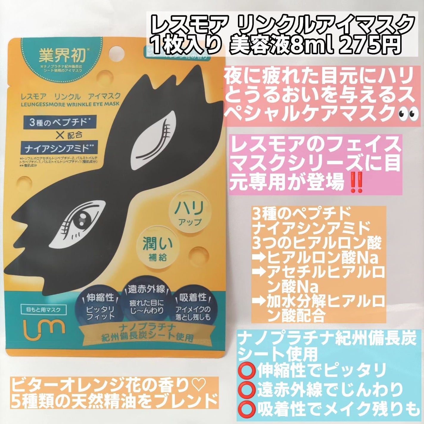 LEUNGFSSMORE リンクルアイマスク/LEUNGESSMORE/シートマスク・パックを使ったクチコミ(2枚目)