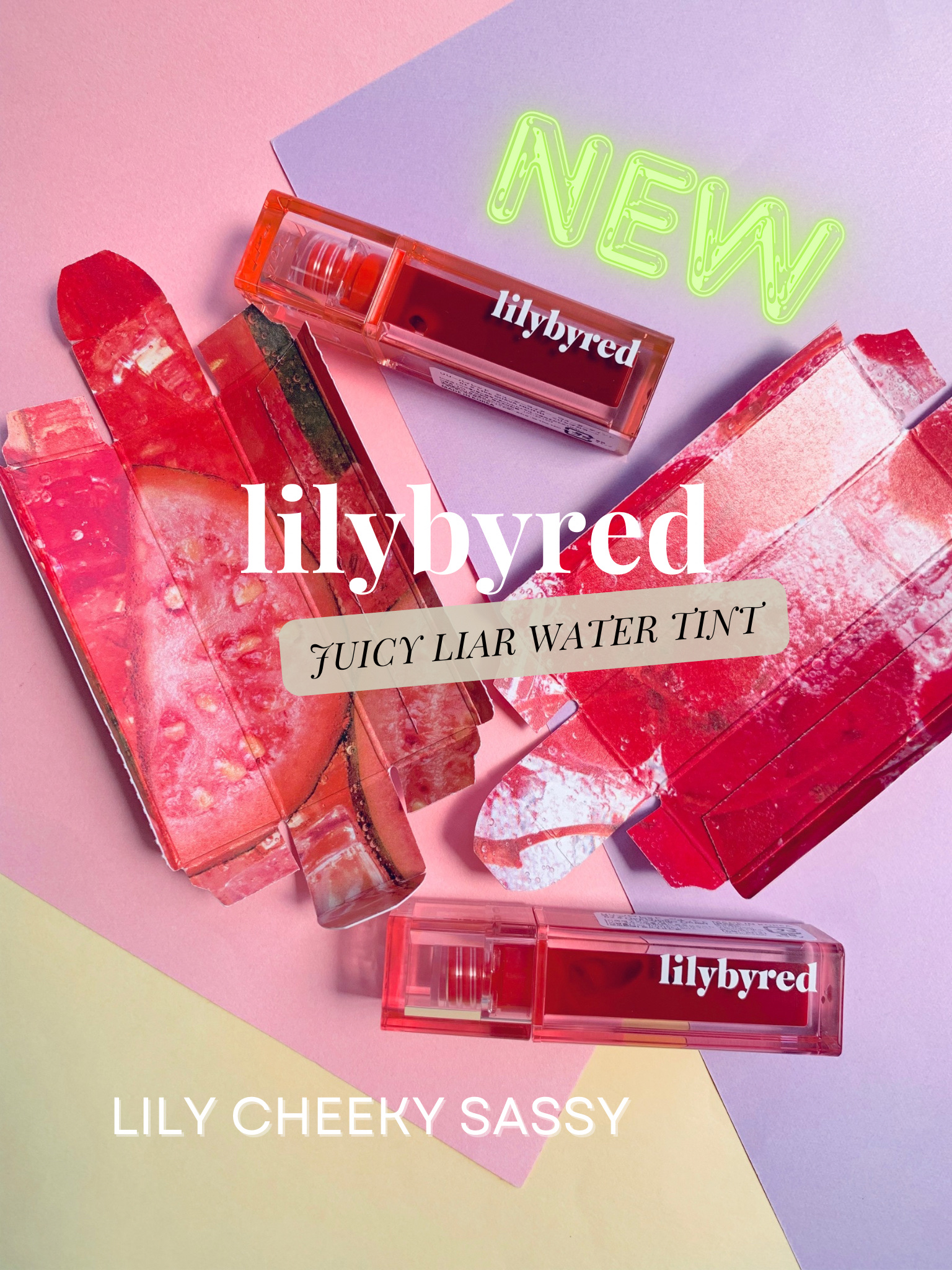 ジューシーライアー ウォーターティント 02 チェリークラッシュ(CHERRY CRUSH)/lilybyred/リップティントを使ったクチコミ（2枚目）