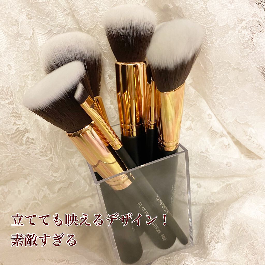 貴族のゴールド メイクブラシ11本セット 化粧ポーチ付き/SIXPLUS/メイクブラシを使ったクチコミ(5枚目)