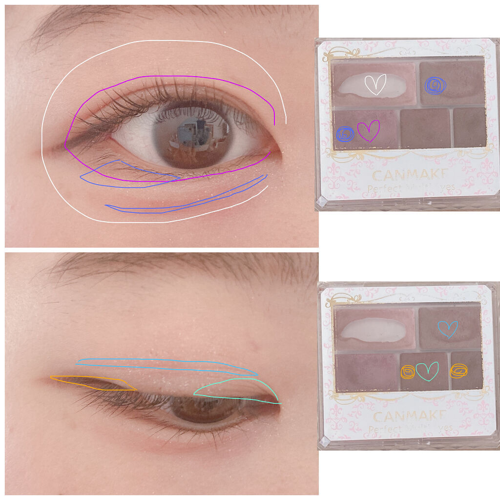 グロウツインカラー/キャンメイク/アイシャドウパレットを使ったクチコミ（2枚目）