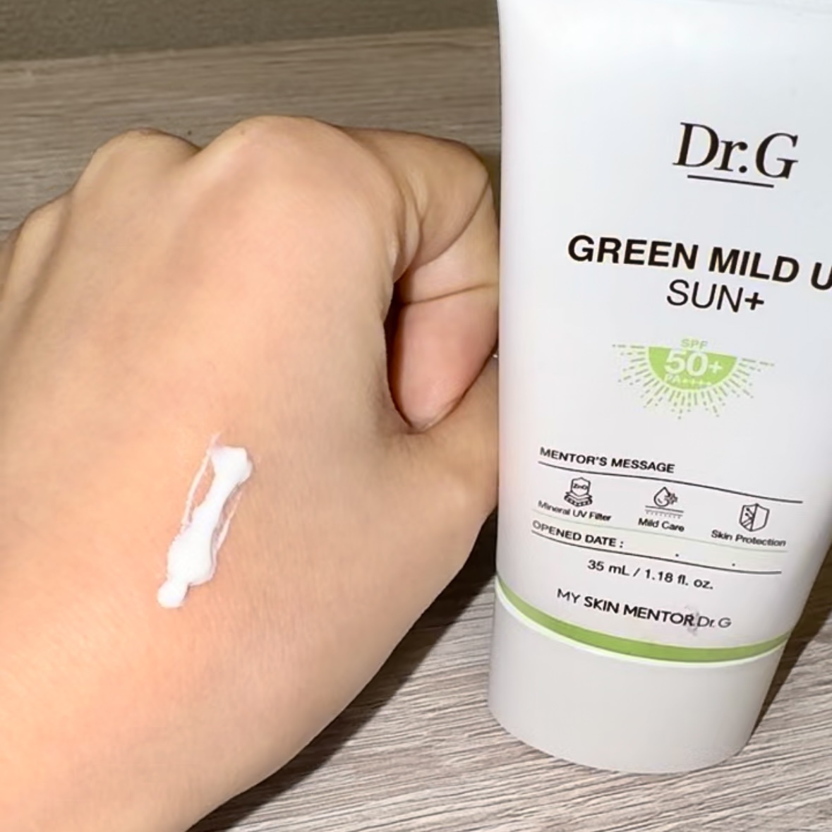 グリーンマイルドアップサンプラス/Dr.G/日焼け止めクリームを使ったクチコミ（3枚目）