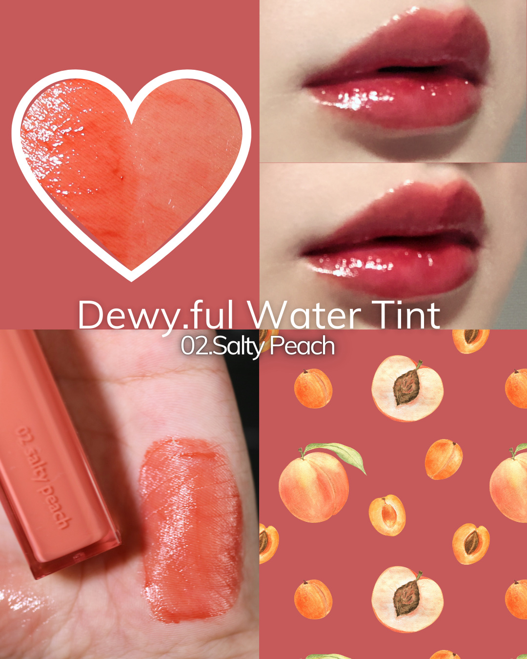 デュイフルウォーターティント 02 ソルティーピーチ/rom&nd/リップティントを使ったクチコミ（1枚目）