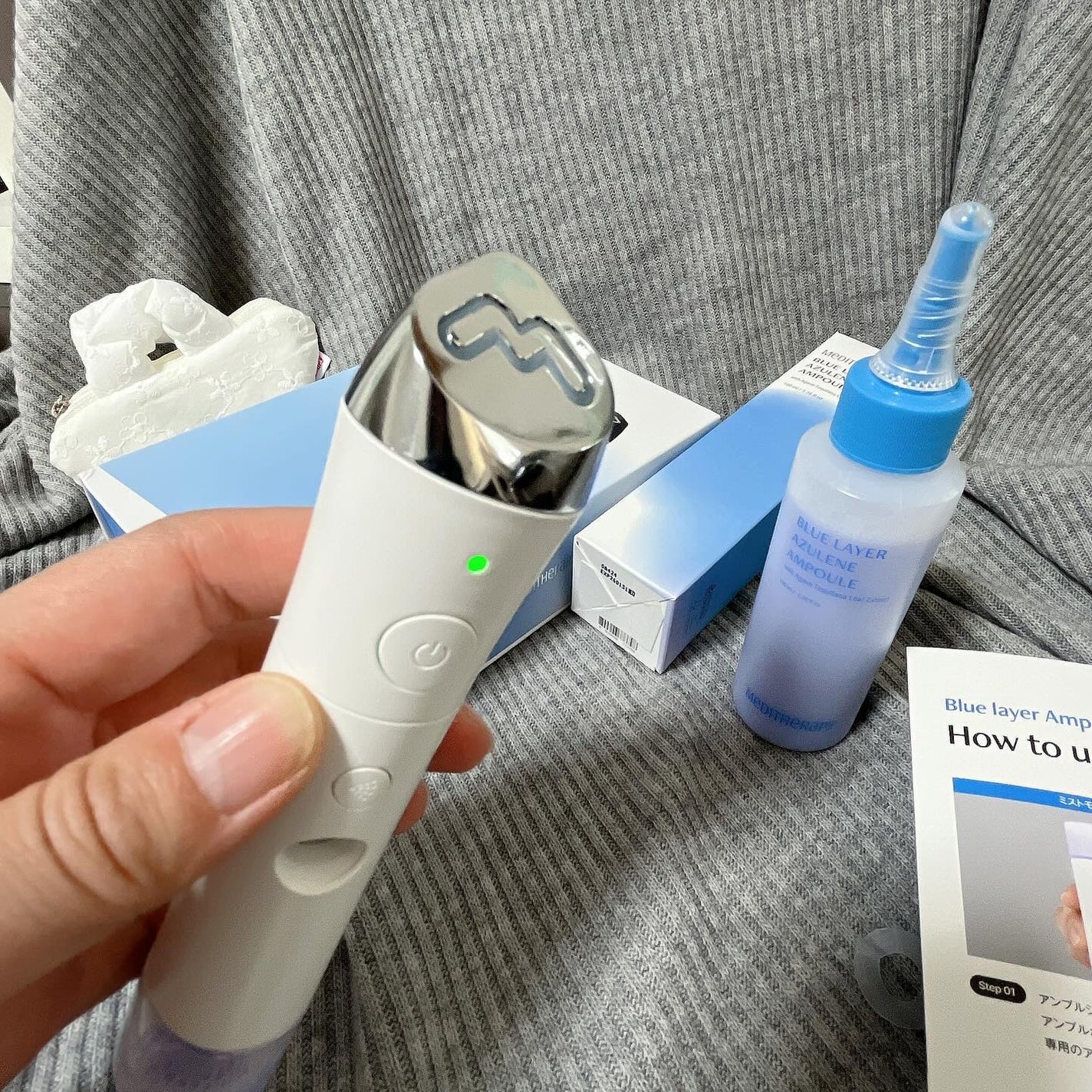 ブルーレイヤーミストアンプルジェット美顔器/MEDITHERAPY/美顔器・マッサージを使ったクチコミ(7枚目)