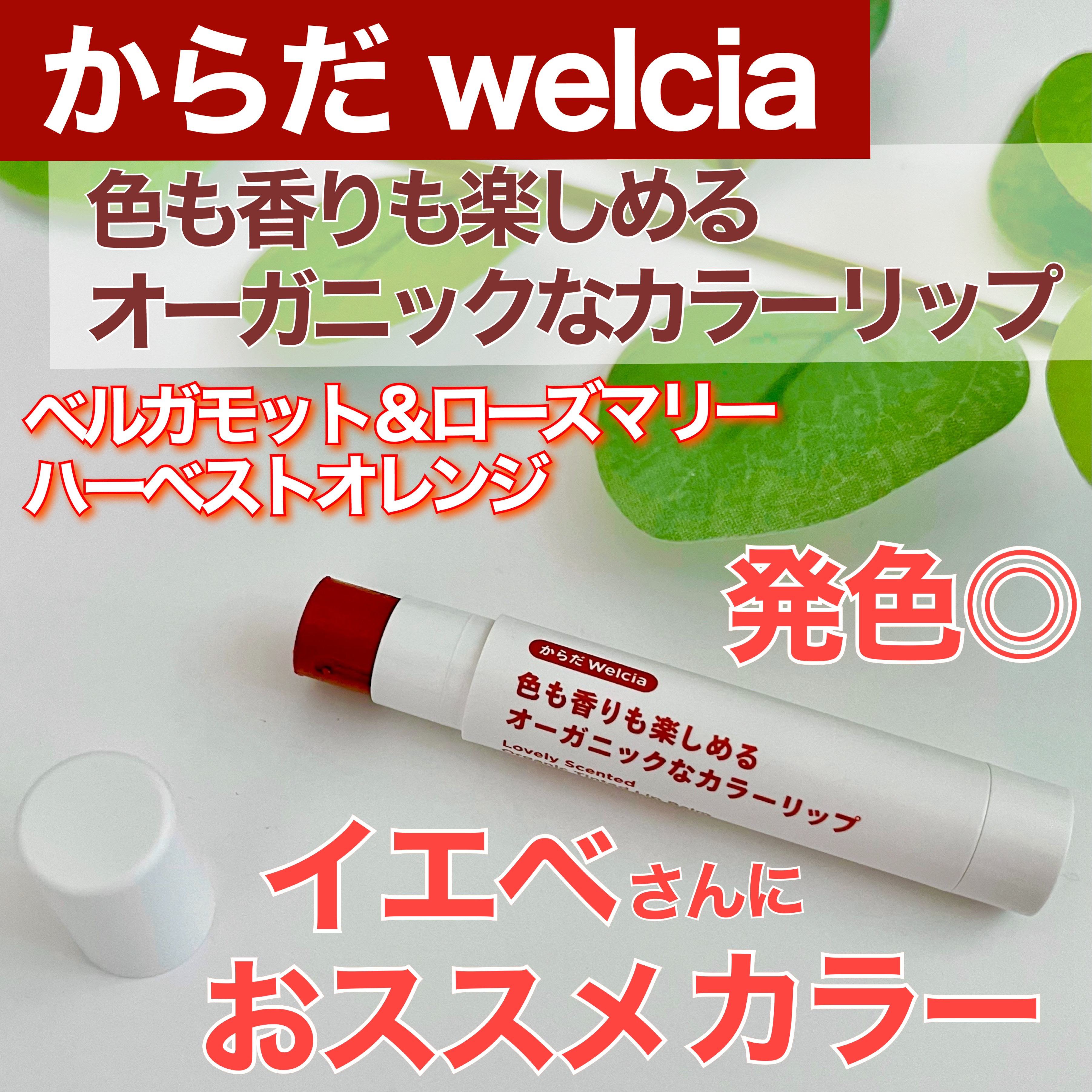色も香りも楽しめるオーガニックなカラーリップ/からだWelcia・くらしWelcia/リップクリームを使ったクチコミ（1枚目）