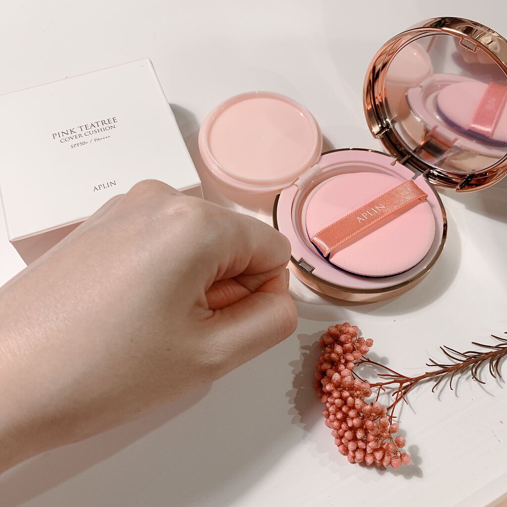 ピンクティーツリーカバークッション/APLIN/クッションファンデーションを使ったクチコミ(5枚目)