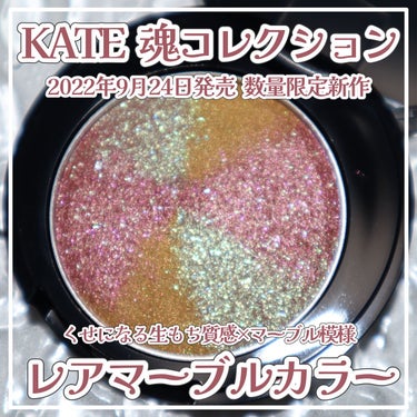 KATE 魂コレクション レアマーブルカラー EX-1 レッドブラウン × イエローグリーン系カラー/KATE/アイシャドウパレットを使ったクチコミ（1枚目）