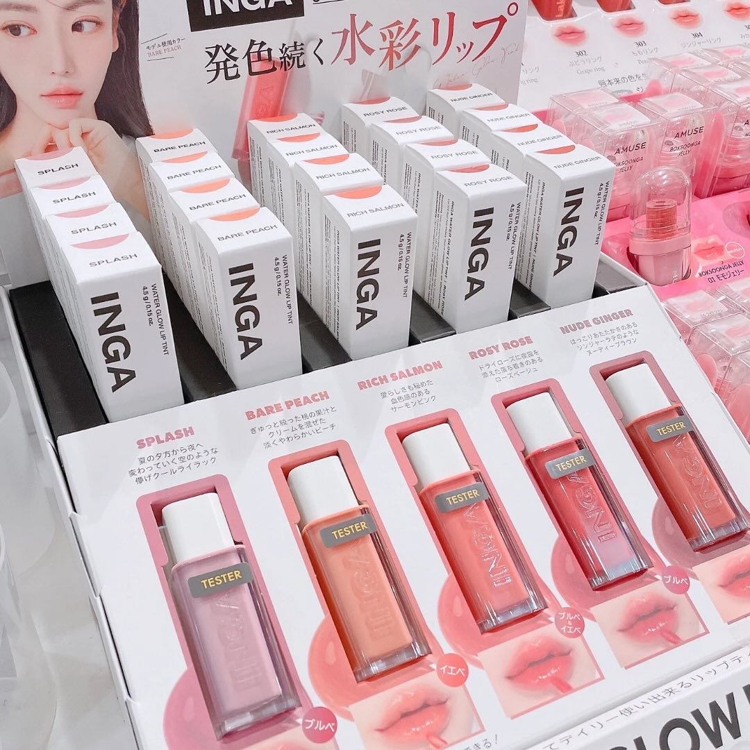 ウォーターグローリップティント 03 ロージーローズ（Rosy Rose）/INGA/リップティントを使ったクチコミ（2枚目）