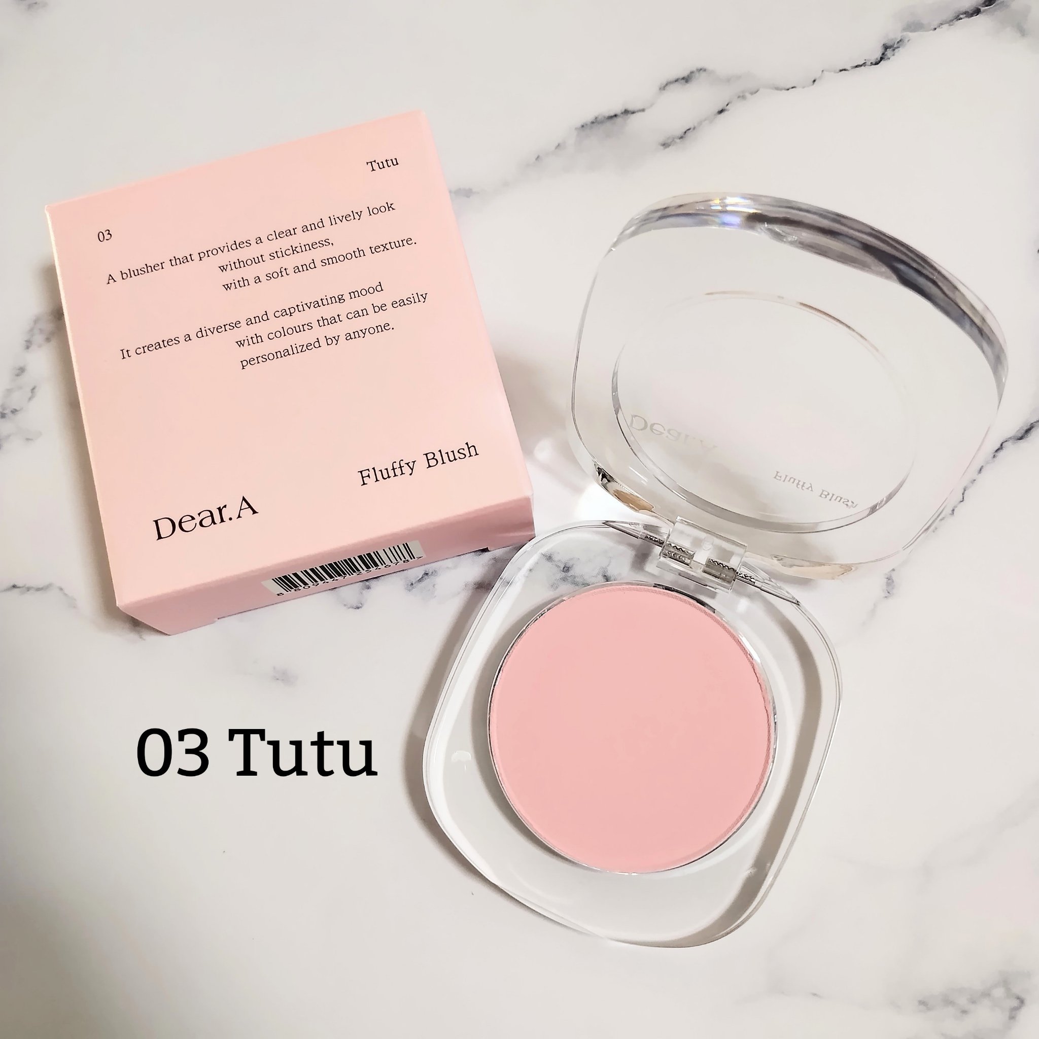 フラッフィーブラッシュ 03 チュチュ/Dear.A/パウダーチークを使ったクチコミ（2枚目）