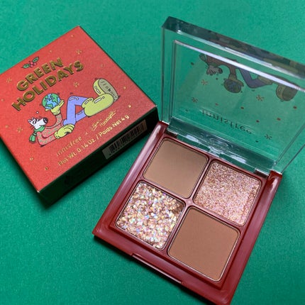 エアリー トゥインクル アイパレット 2021 Green Holidays Edition/innisfree/アイシャドウパレットを使ったクチコミ(2枚目)