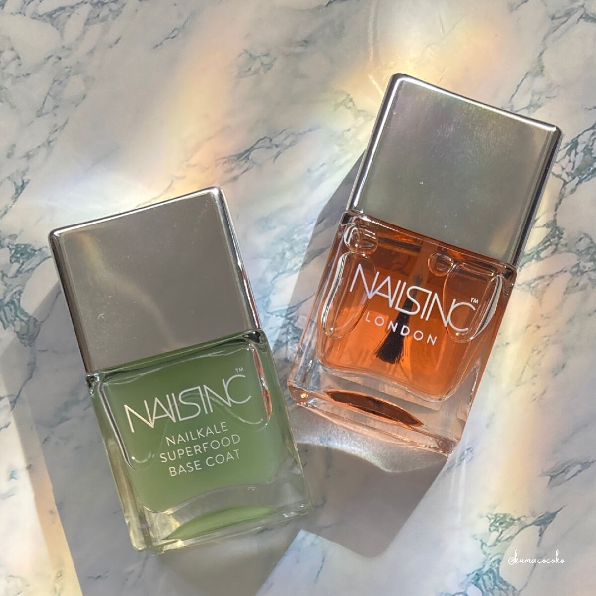nails inc.のネイルトップコート・ベースコート ネイルケール スーパーフード ベースコート他、2商品を使った口コミ -????45秒速乾オレンジ トップコートグリーンベースコート???? by くまこ(アトピー肌/20代前半) LIPS