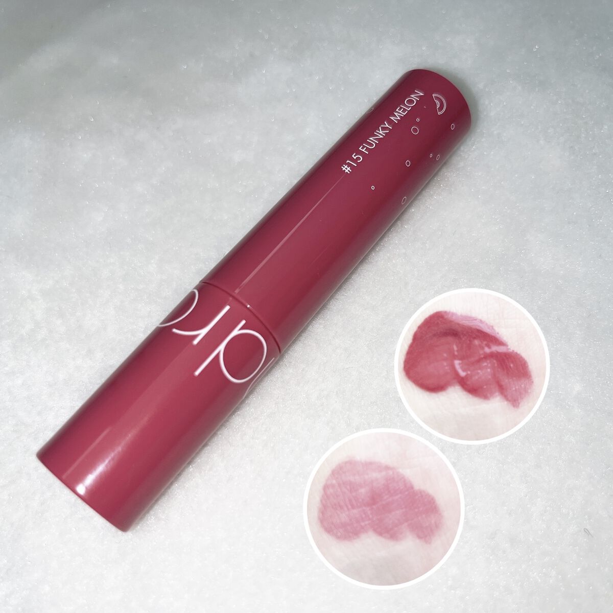 ジューシーラスティングティント 15 ファンキーメロン(FUNKY MELON)/rom&nd/リップティントを使ったクチコミ（2枚目）