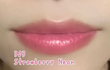 カネボウ モイスチャールージュネオ 303 Strawberry Neon/KANEBO/口紅を使ったクチコミ（2枚目）