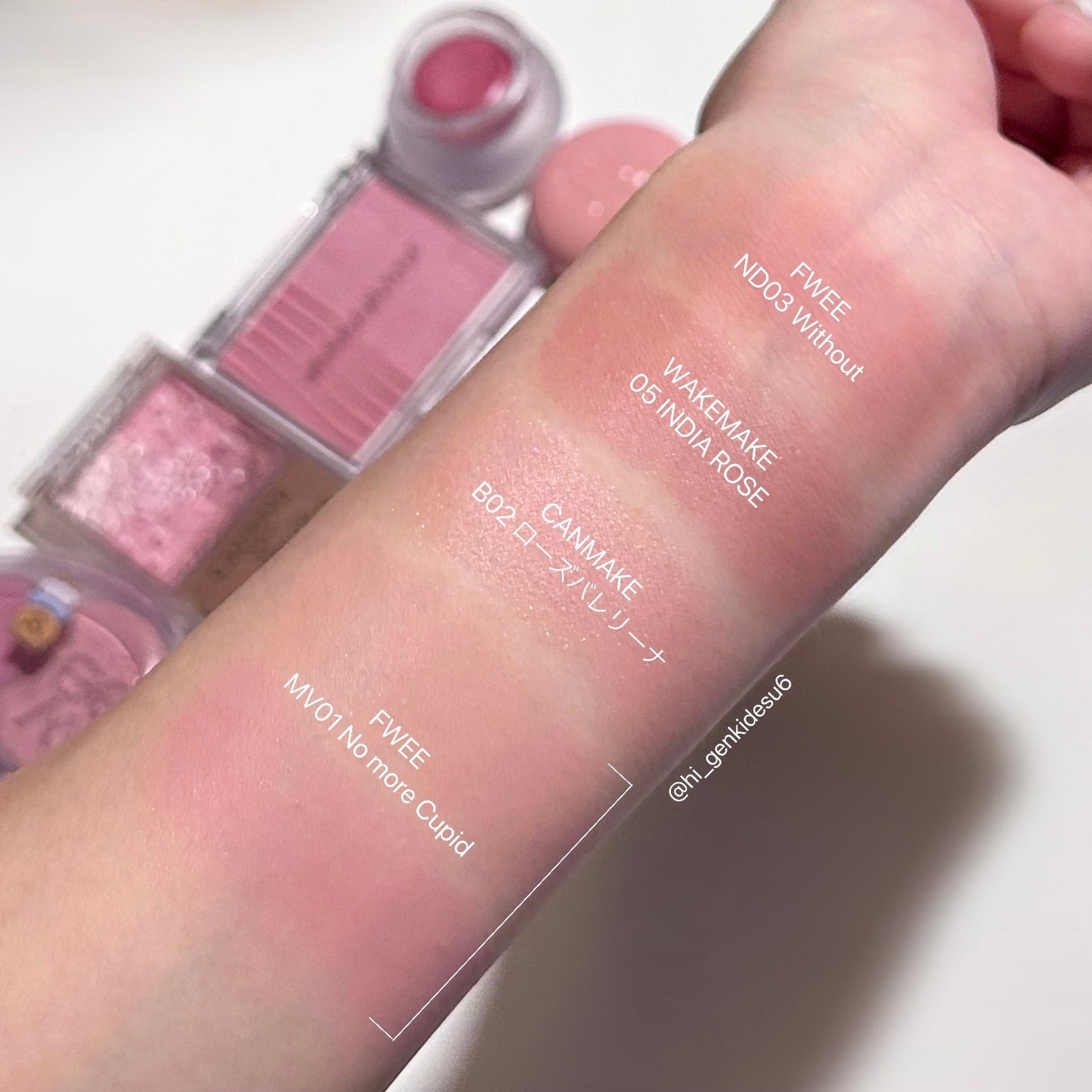 グロウフルールチークス(ブレンドタイプ)/キャンメイク/パウダーチークを使ったクチコミ(4枚目)