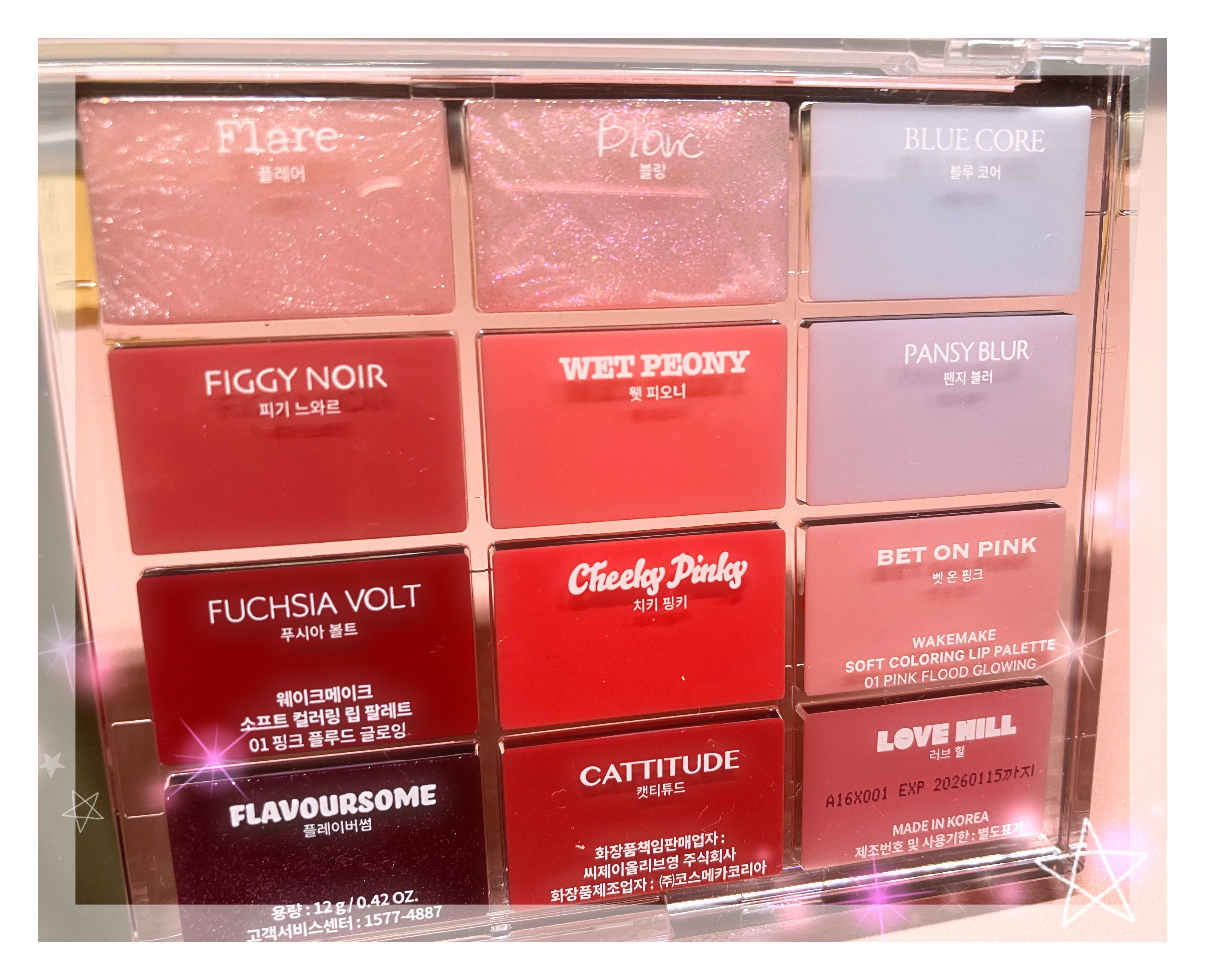 ソフトカラーリングリップパレット 01 PINK FLOOD GLOWING/wakemake/口紅を使ったクチコミ（2枚目）