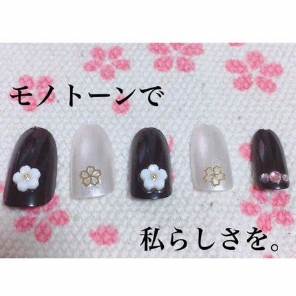 #不器用でもできるセルフネイル,#セルフネイル,#簡単ネイル,#モノトーンネイル,#100均ネイル,#お正月ネイル,#成人式ネイルのネイルデザイン