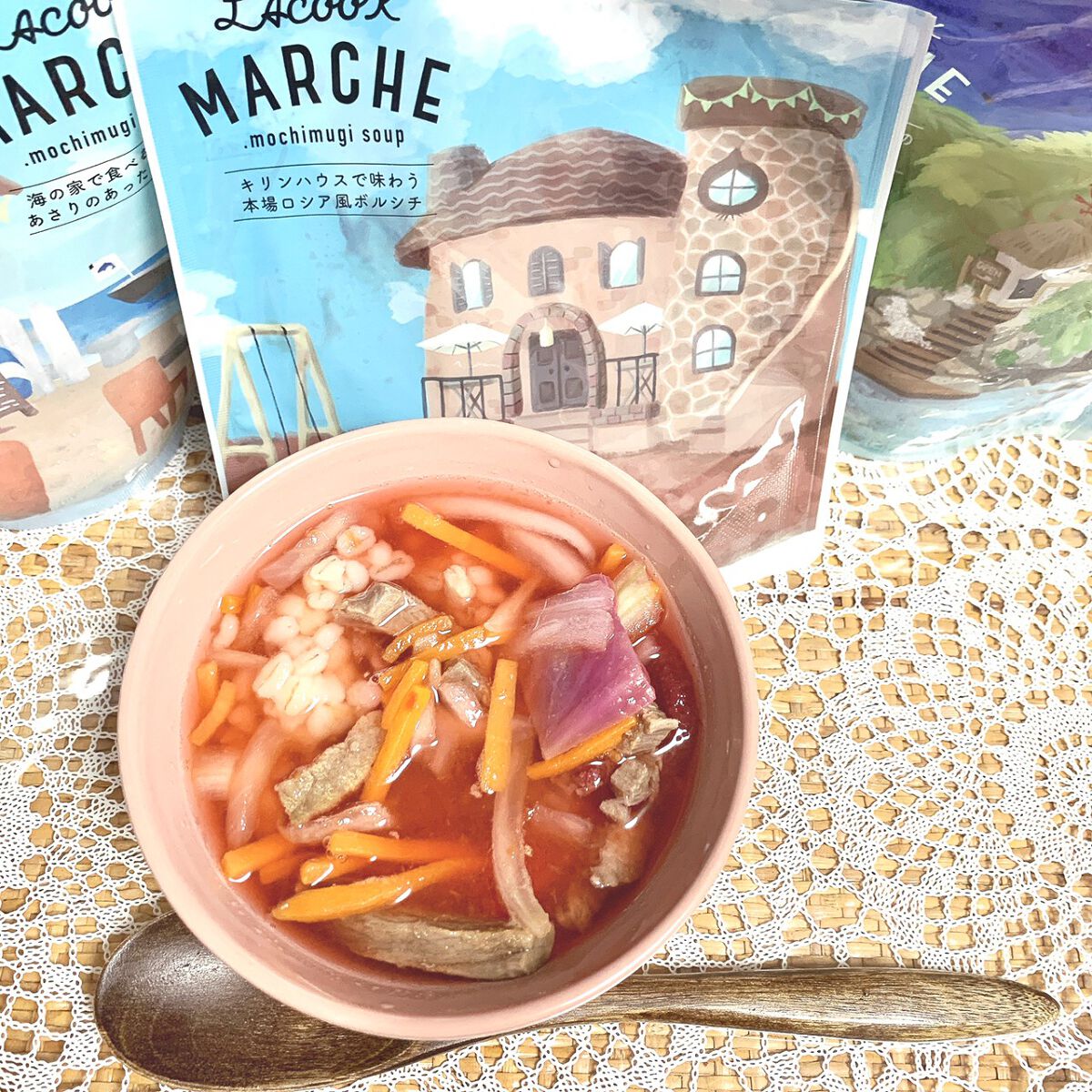 もち麦スープ/ラコックマルシェ/低糖質食品を使ったクチコミ（1枚目）