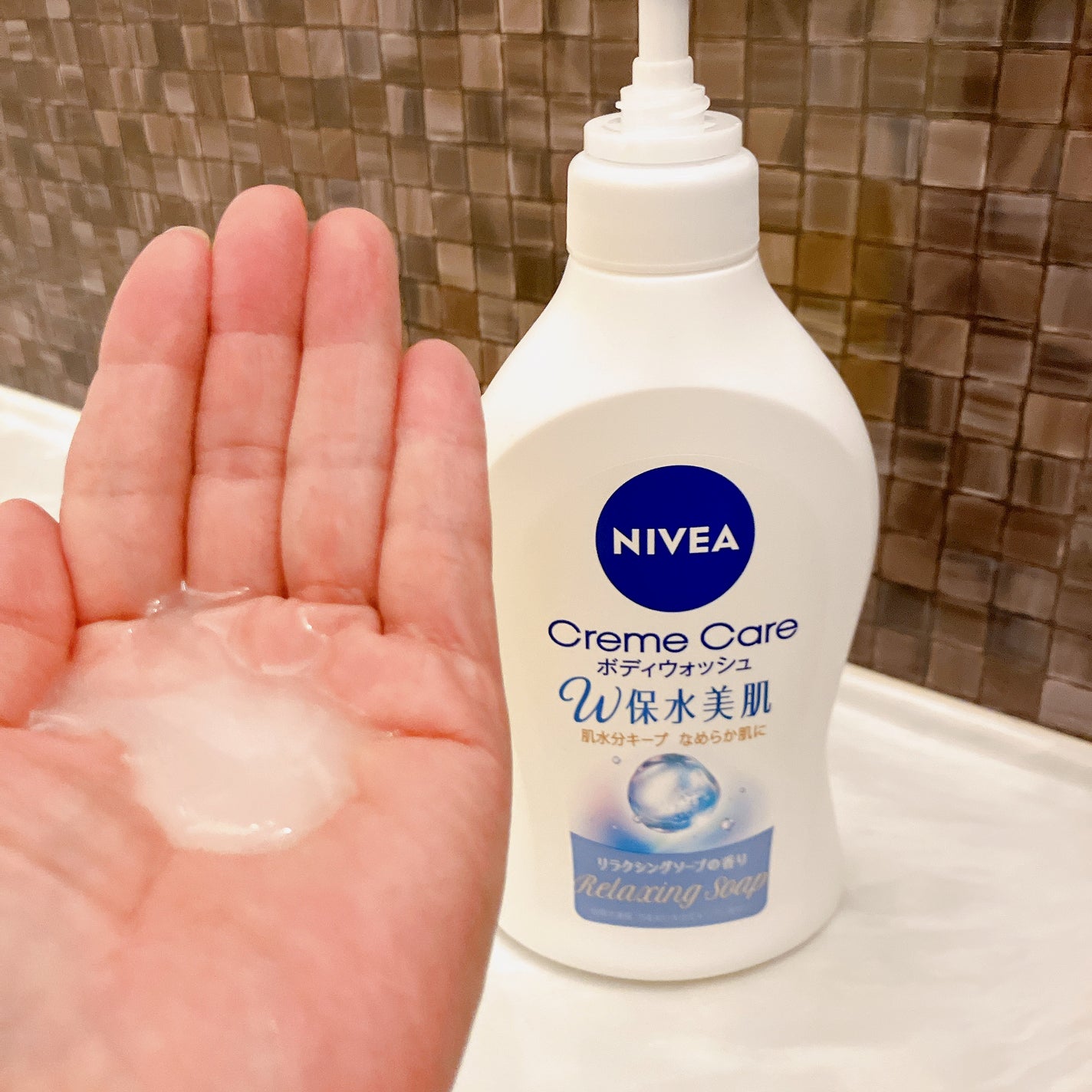 クリームケア ボディウォッシュ W保水美肌 リラクシングソープの香り/ニベア/ボディソープを使ったクチコミ(2枚目)