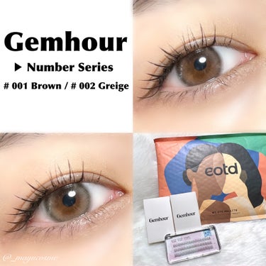 Gemhour lens Number Seriesのクチコミ「Gemhourのトーンアップカラコン×つけまつげ紹介♡

▶︎ ccambbak idol つ.....」（1枚目）