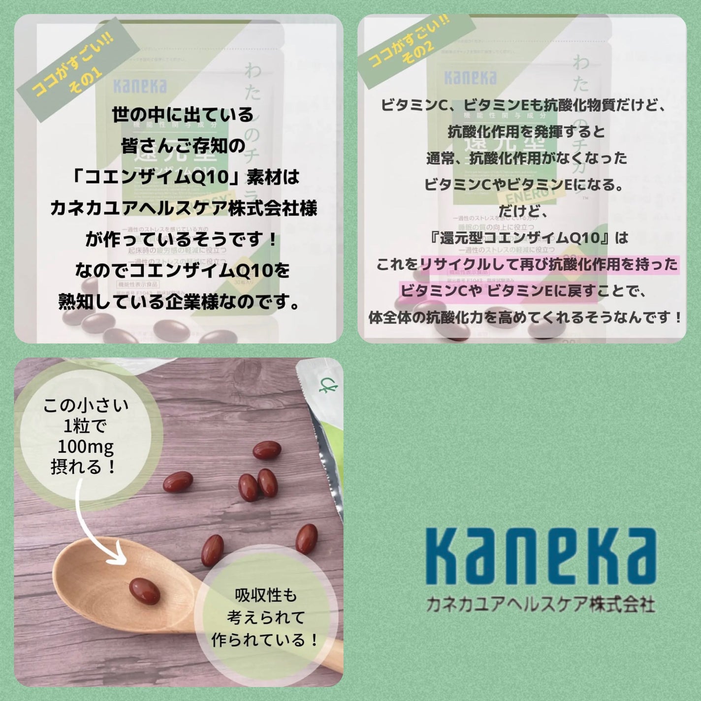 還元型コエンザイムQ10 ENERGYわたしのチカラ /カネカ/健康サプリメントを使ったクチコミ(3枚目)