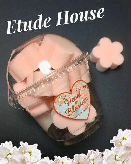 ETUDE ハート メレンゲパフのクチコミ「\桜型スポンジ/で細かいところもキレイにメイク🌸
【エチュードハウス ハートメレンゲパフ.....」(1枚目)