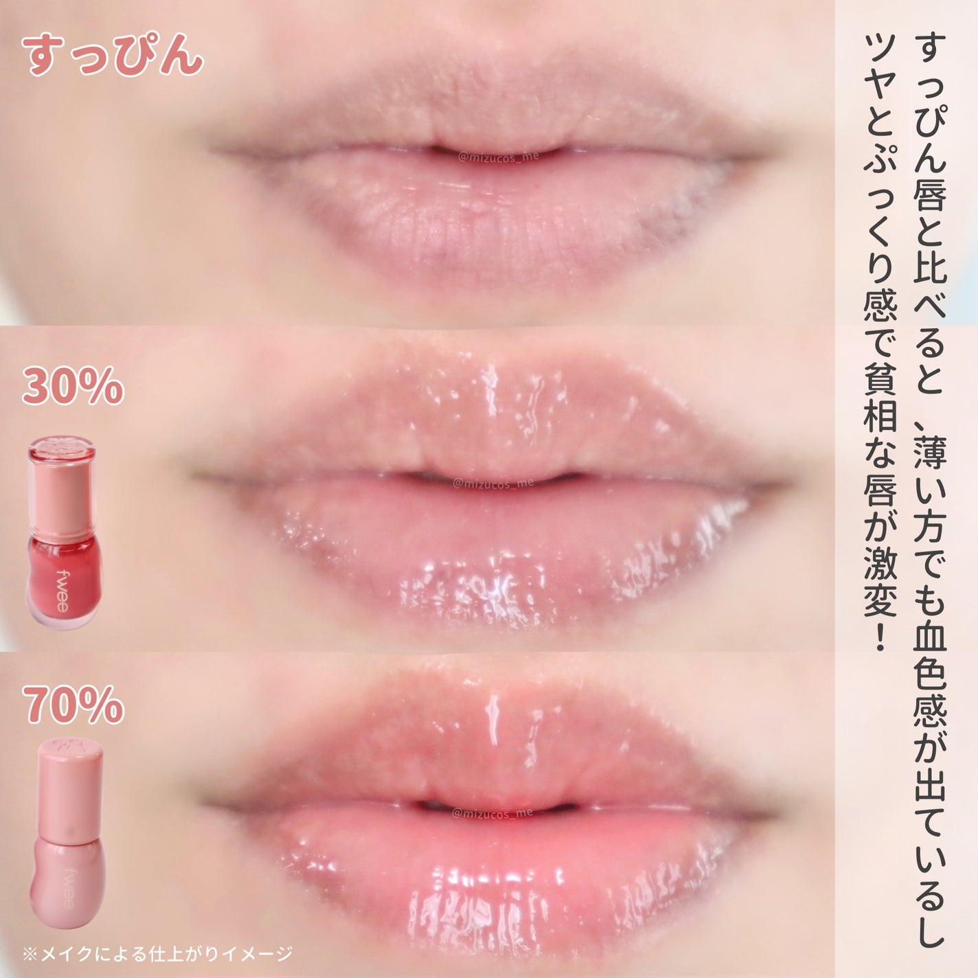 フィー 3Dボリューミンググロス/fwee/リップグロスを使ったクチコミ(6枚目)