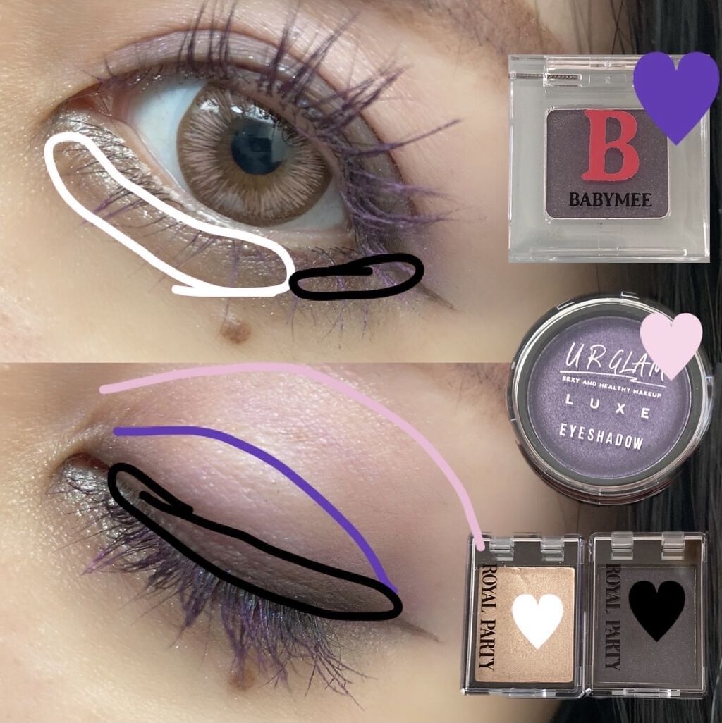 UR GLAM LUXE　SOFT EYESHADOW ラベンダー/U R GLAM/ジェル・クリームアイシャドウを使ったクチコミ（3枚目）