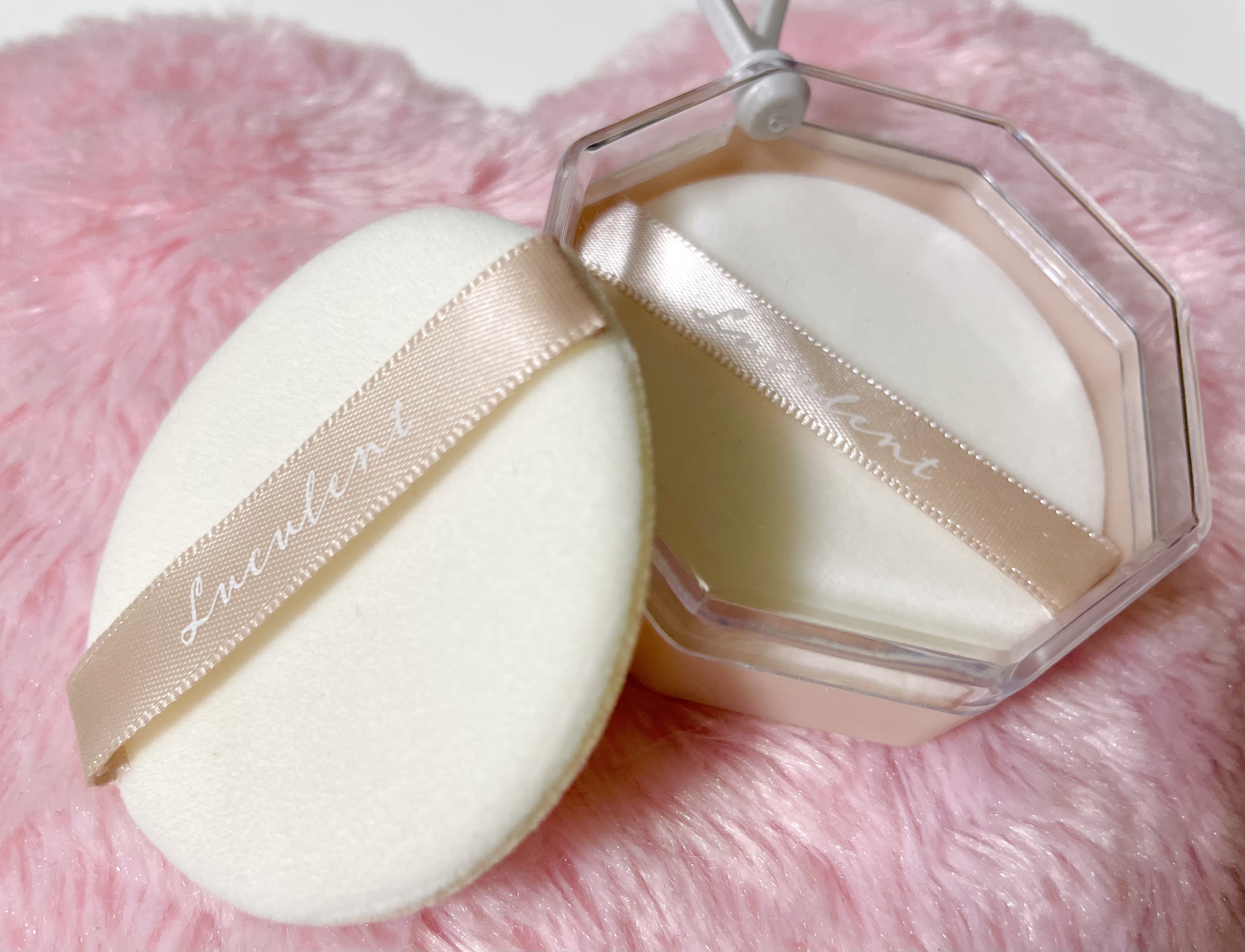 メイクアップパフ（パウダー用、２個、専用ケース付）/DAISO/パフ・スポンジを使ったクチコミ（2枚目）