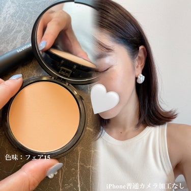 bareMinerals ベアプロ 16HR パウダー ファンデーションのクチコミ「ベアプロパウダーファンデとブラシを使ってみました🤍🫧
パウダーファンデは粉っぽくなる気がしてち.....」（2枚目）