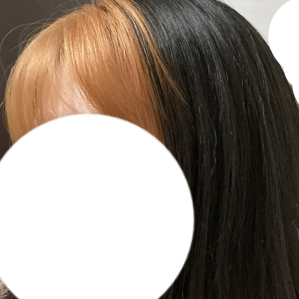 イリヤ コスメティクス ビビッド ホイップ ハイブリーチのクチコミ「気になってたハイブリーチ❕
ついにやってみました😂
前髪だけブリーチしたので黒髪との対比がわか.....」（2枚目）