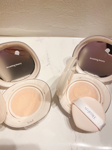 ブリージンググロークッション/Healus/クッションファンデーションを使ったクチコミ(5枚目)