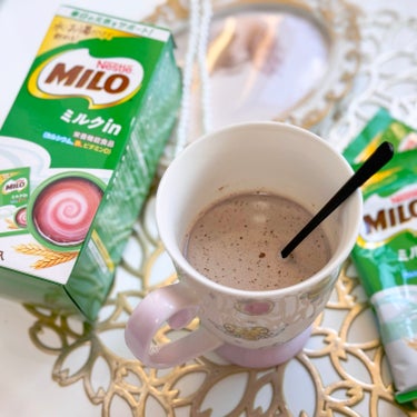 
私の大好きなミロ♡
牛乳なしで簡単に作れるミロが
新しく発売されたの知ってる😍？

☑︎ネスレ ミロ ミルクin スティック

お湯かお水を注ぐだけ🫖𖤐·̩͙
私は毎朝飲むようにしているから、
うっか