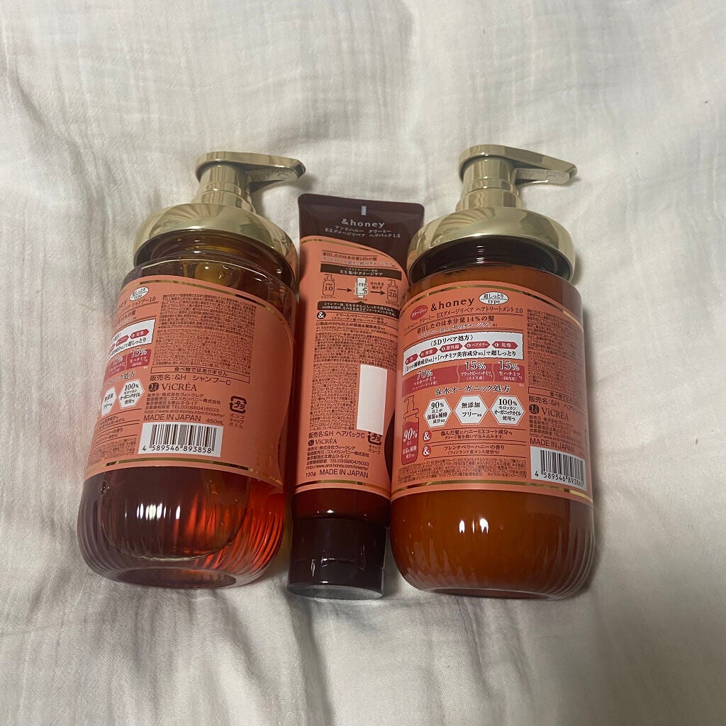Creamy EXダメージリペアシャンプー1.0/ヘアトリートメント2.0/&honey/市販シャンプーを使ったクチコミ(3枚目)