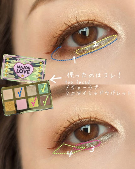 メジャーラブ ミニ アイシャドウ パレット/Too Faced/アイシャドウパレットを使ったクチコミ(4枚目)