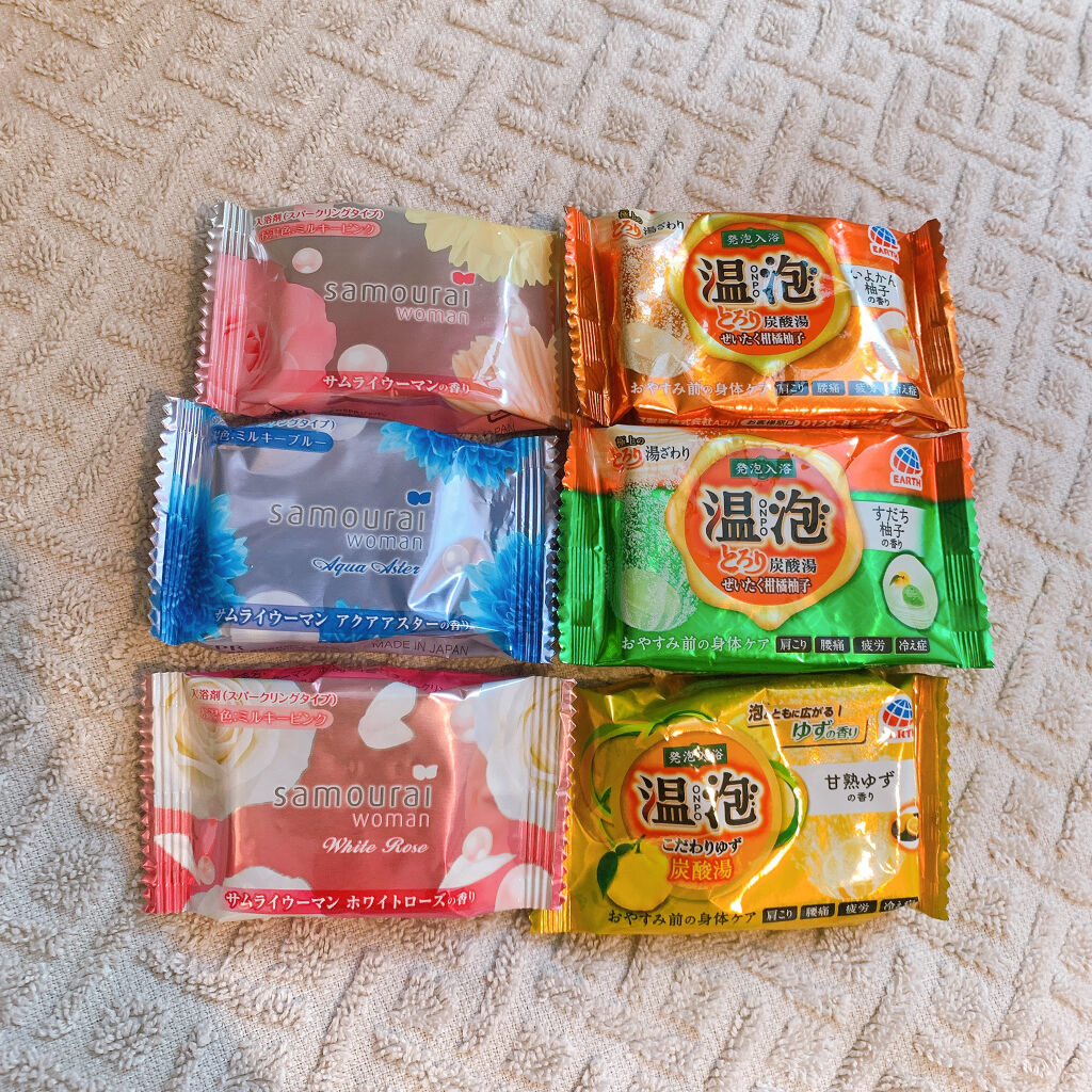 サムライウーマン スパークリングバスタブレット アクアアスターの香り/サムライウーマン/炭酸系入浴剤を使ったクチコミ（1枚目）