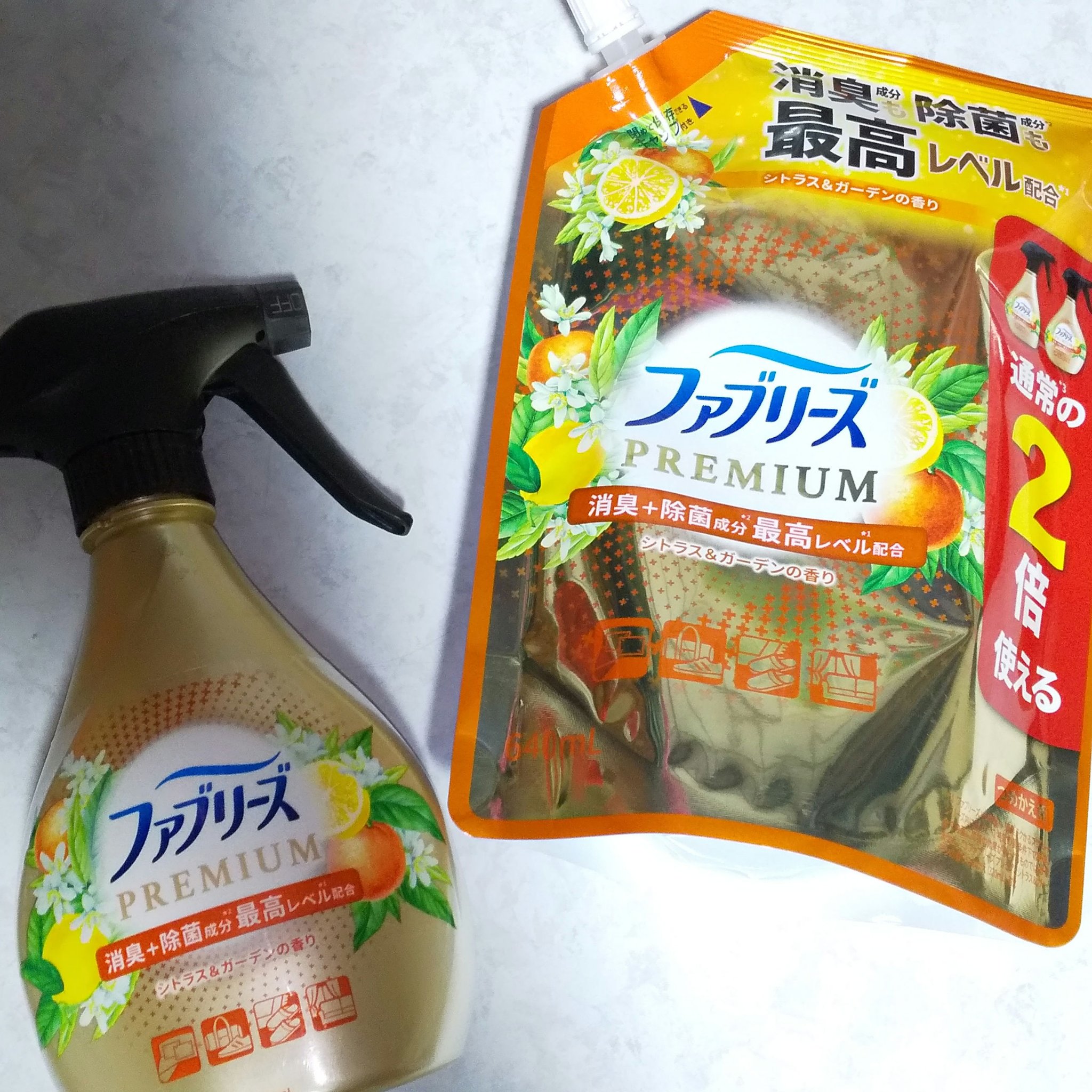 W除菌+消臭　プレミアムスプレー/ファブリーズ/ファブリックミストを使ったクチコミ（2枚目）