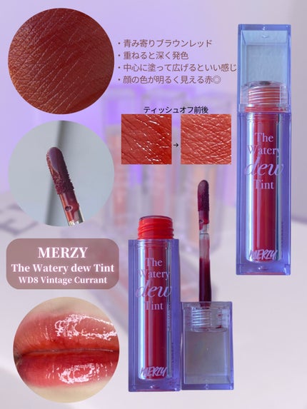 ザ ウォータリーデューティント/MERZY/リップティントを使ったクチコミ(6枚目)