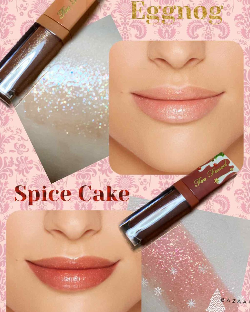 リッチ&ダズリン ハイシャイン スパークリング リップグロス ホリデー セット/Too Faced/メイクアップキットを使ったクチコミ(2枚目)