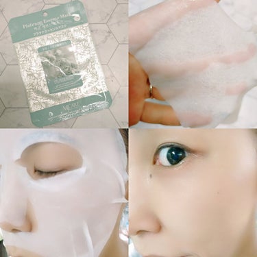 MJ-Care プラチナ・エッセンスマスクのクチコミ「MJ-Careエッセンスマスク。今回は「プラチナ・エッセンスマスク」の使用。保湿し、透明感とハ.....」（2枚目）