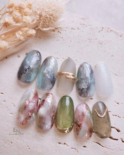 #インクネイル,#マグネットネイル,#ニュアンスネイル,#奥行きニュアンスネイル,#セルフネイルのネイルデザイン