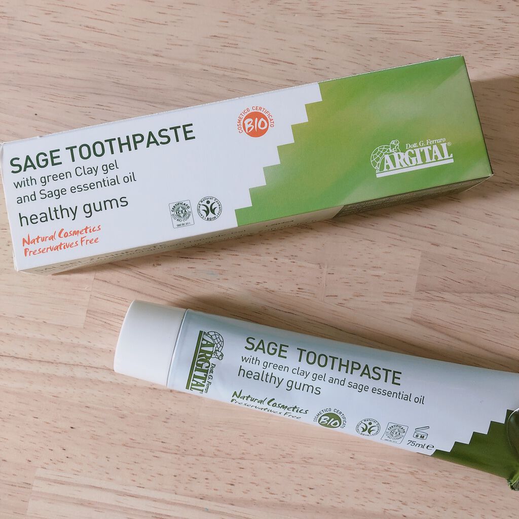 グリーンクレイ歯みがき(セージ)/ARGITAL/歯磨き粉を使ったクチコミ(1枚目)