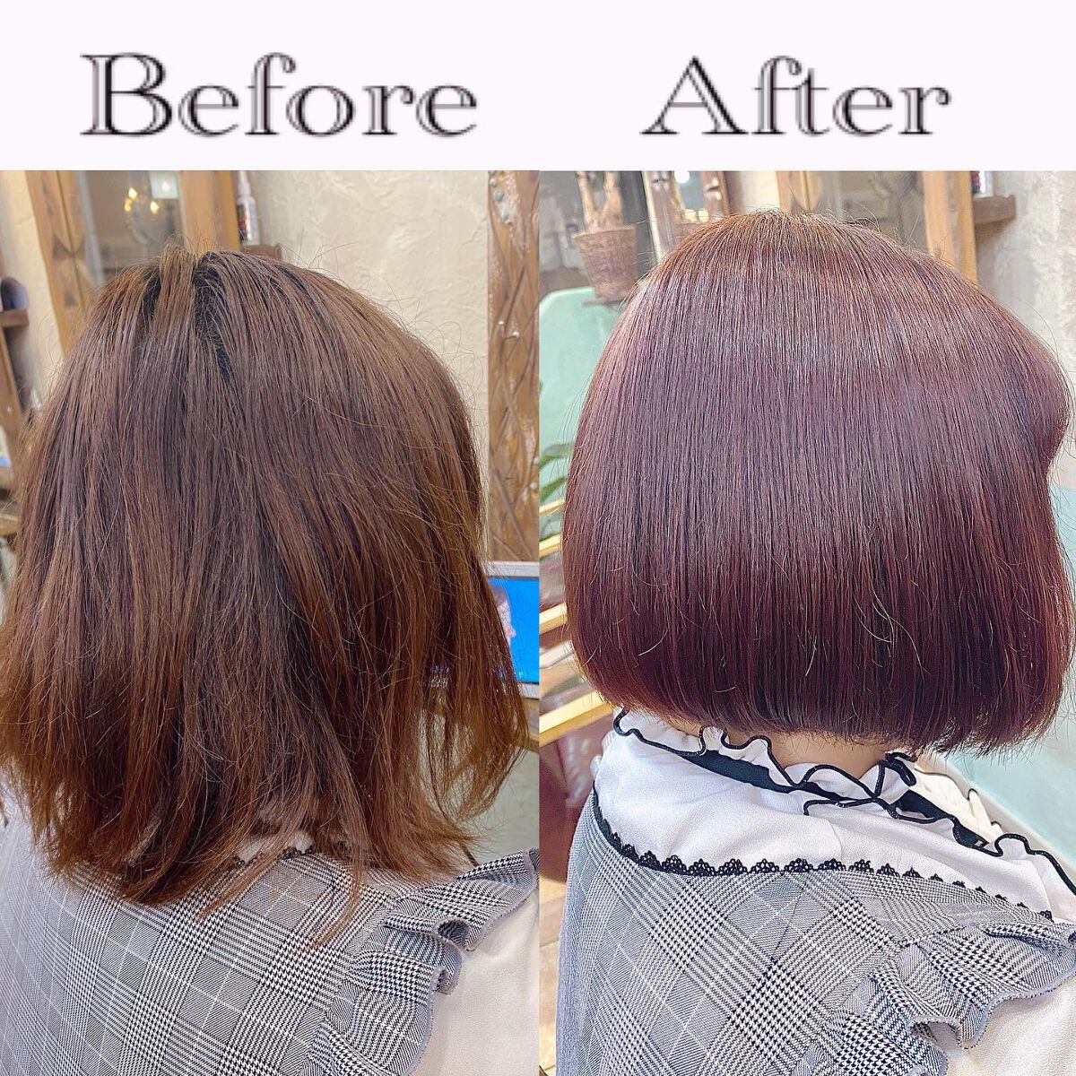 ゆうひ☁*°美容師 on LIPS 「顎ラインのまとまるボブとブリーチなしのピンクラベンダー💘○どう..」(1枚目)