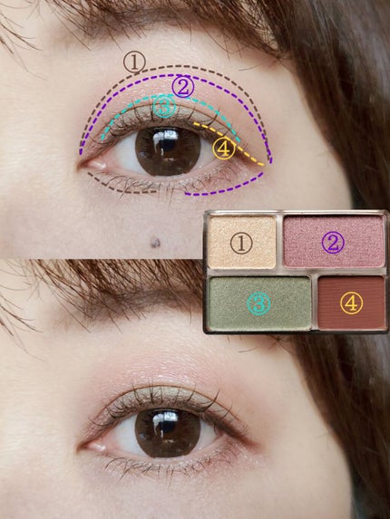 リラクシーアイシャドウ/GENE TOKYO/アイシャドウパレットを使ったクチコミ(3枚目)