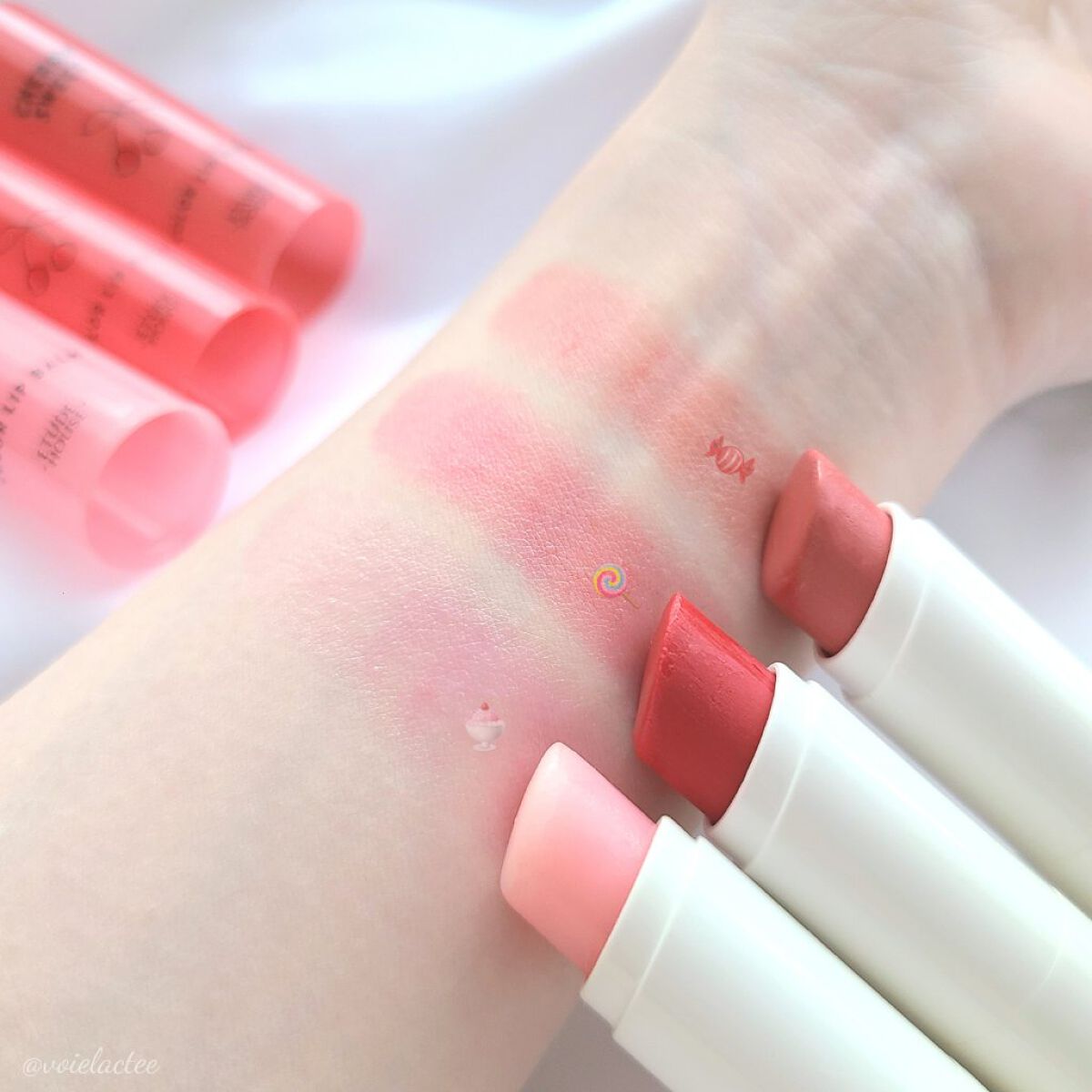 チェリースイート カラーリップバーム/ETUDE/口紅を使ったクチコミ（2枚目）