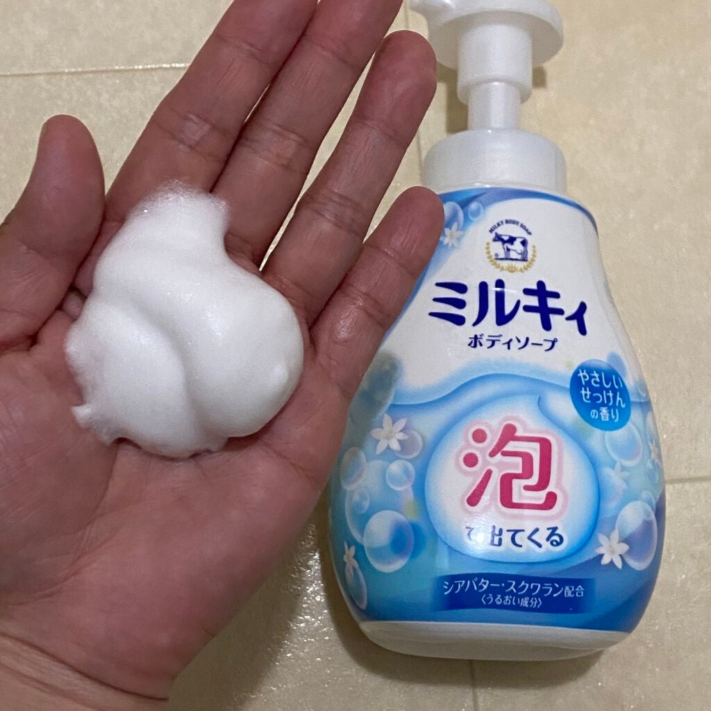 泡で出てくる ミルキィボディソープ やさしいせっけんの香り/ミルキィ/ボディソープを使ったクチコミ(2枚目)
