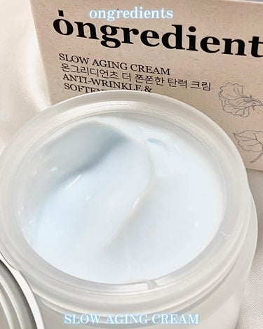 Ongredients Slow Aging Cream のクチコミ「【#PR】\とろぷるん。水色クリーム🩵/




❤︎Ongredients
 スローエイジン.....」（2枚目）