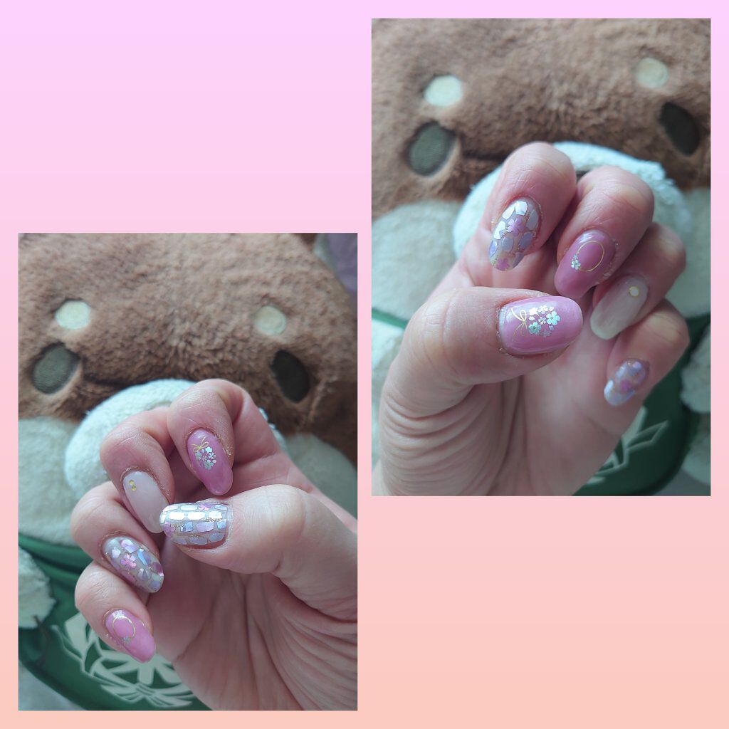 貼るジェルネイル/セリア/ネイルシールを使ったクチコミ（1枚目）