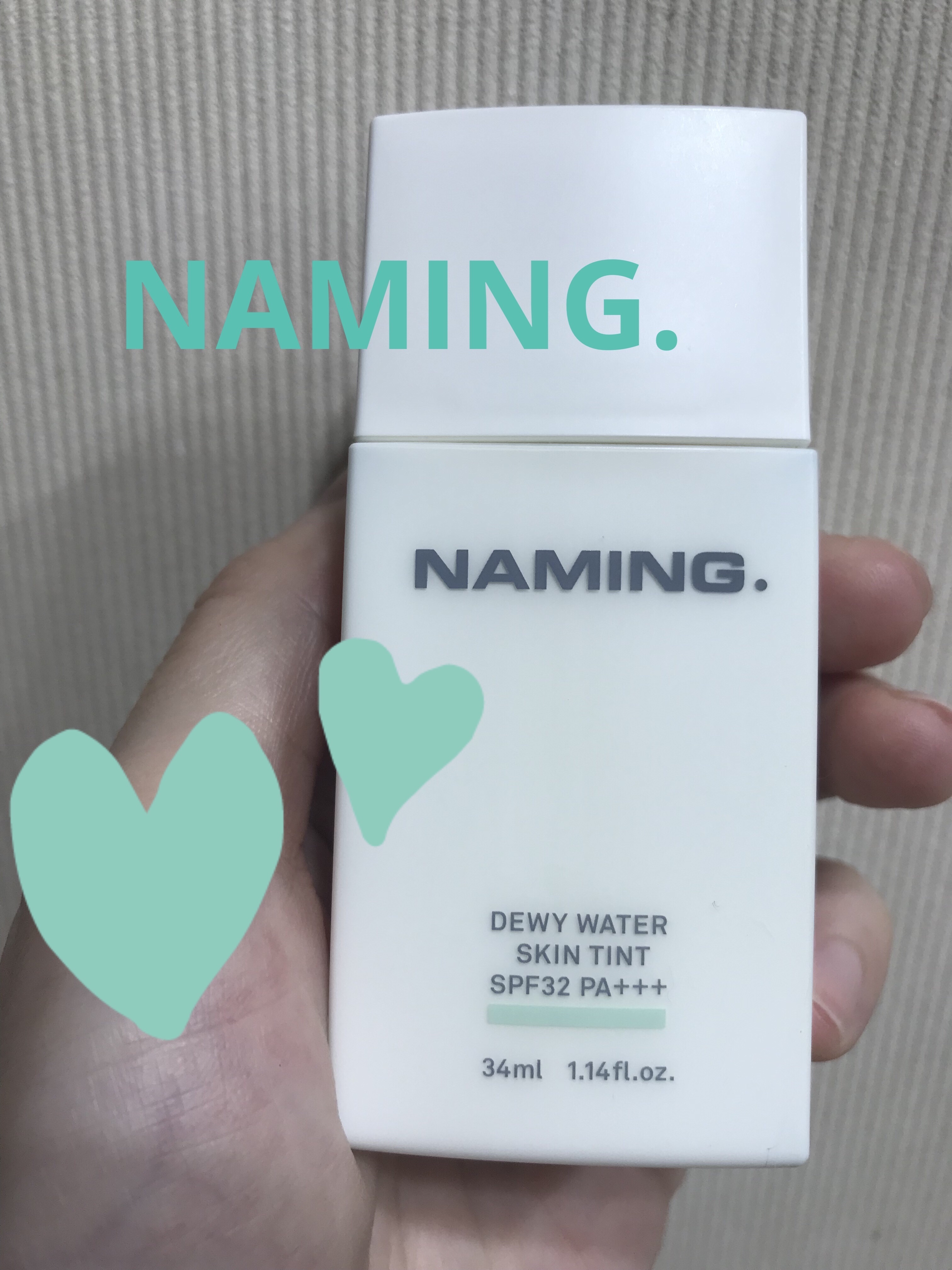 NAMING. デューイウォータースキンプライマーのクチコミ「NAMING.
デューイウォータースキンプライマー

グリーン下地💫

赤みも毛穴も目立たなく.....」（1枚目）