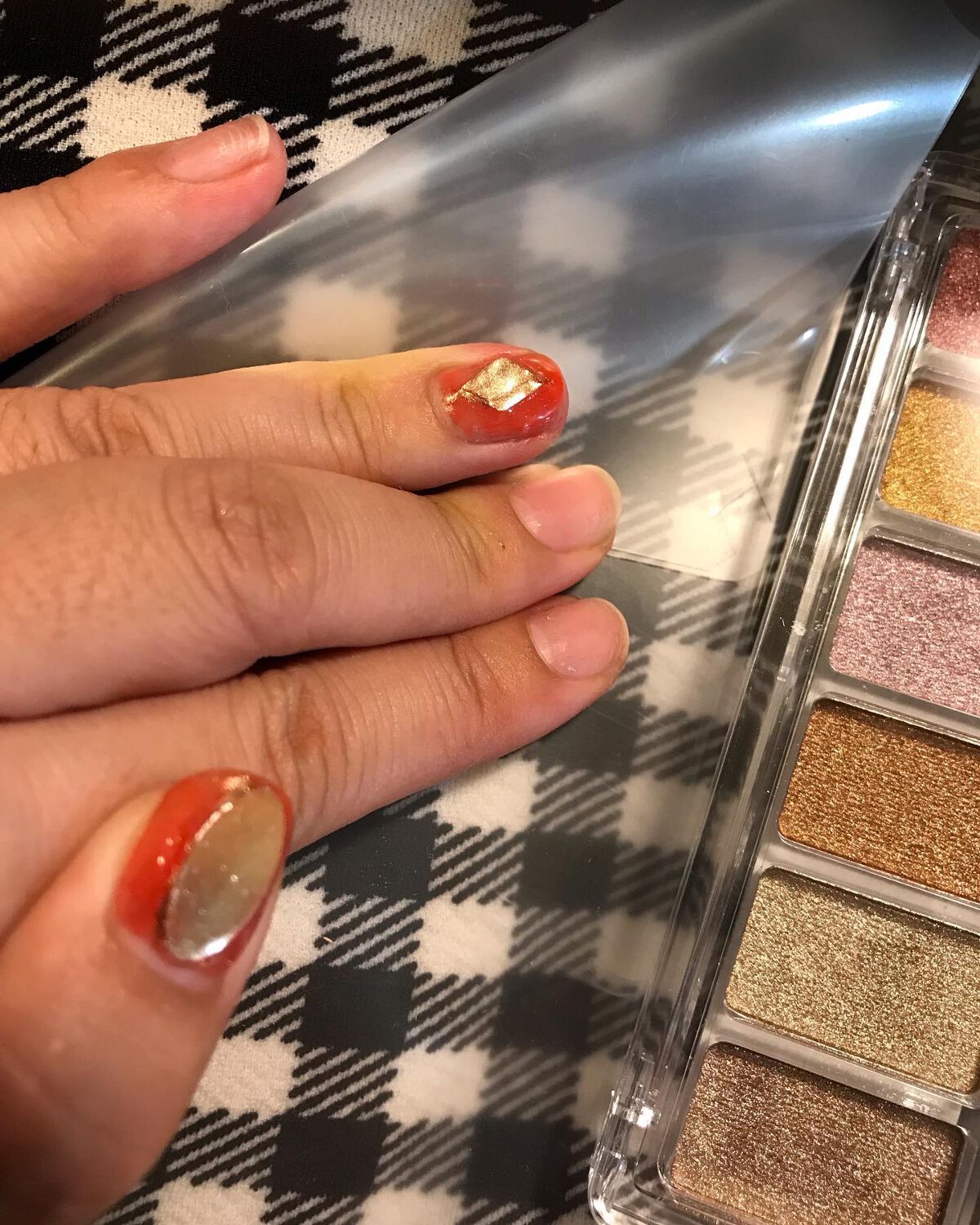 #セリアジェルネイル,#ミラーネイルのネイルデザイン