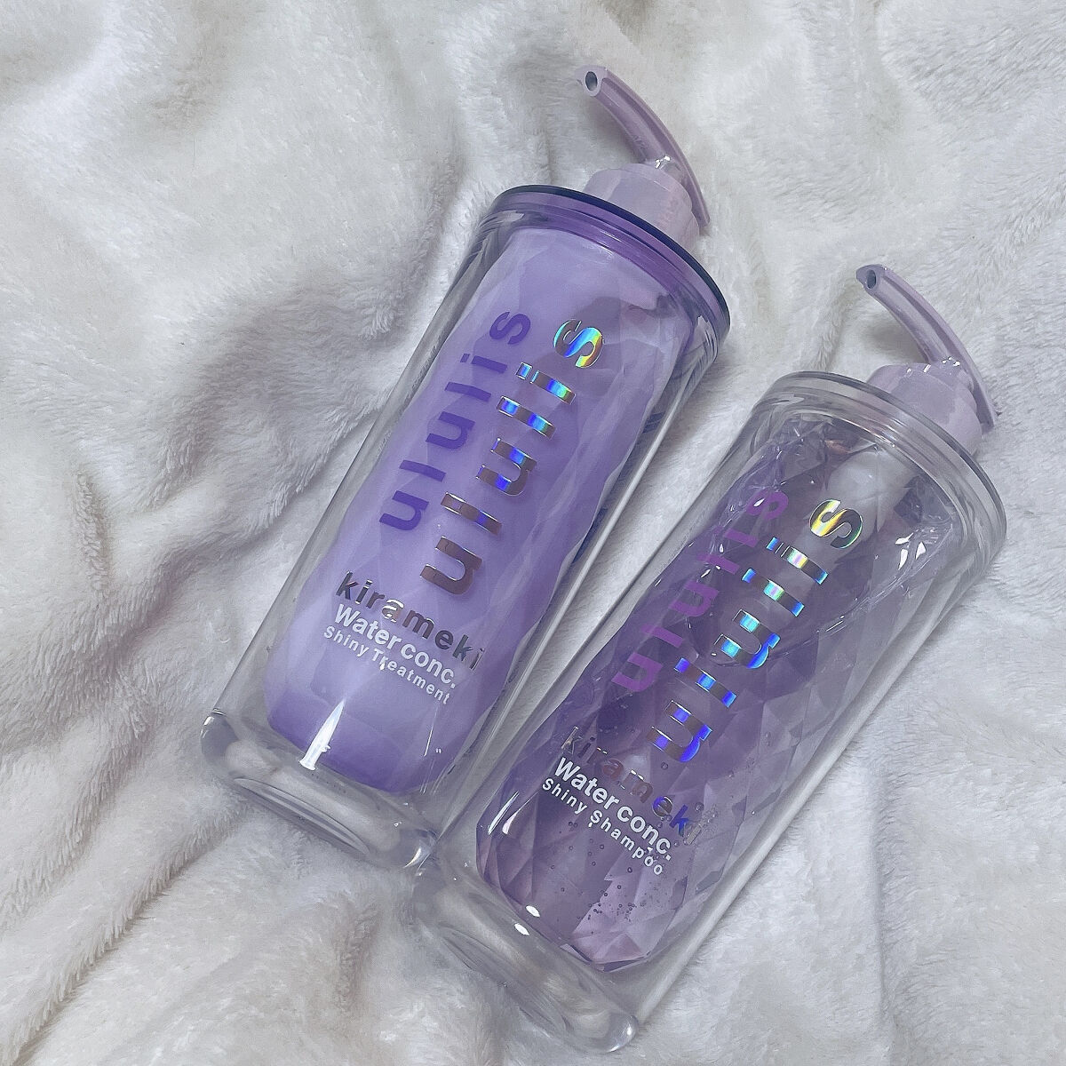 ululisの新商品［kirameki］

✼••┈┈••✼••┈┈••✼••┈┈••✼••┈┈••✼

【使った商品】
ululis kirameki ウォーターコンク シャイニーシャンプー/ヘアトリートメント


【商品の特徴】
90％